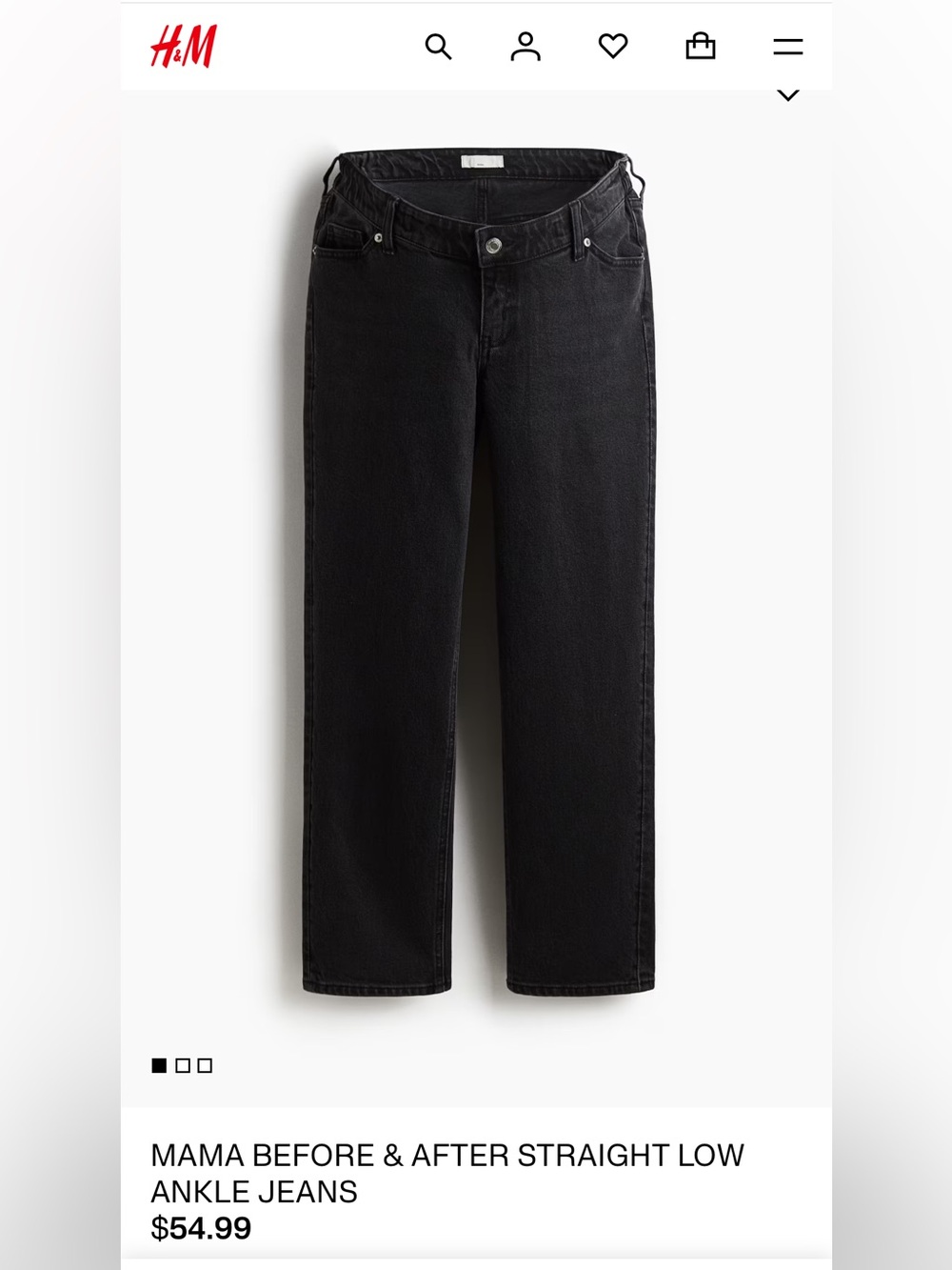 H&M Black Straight Leg Jeans